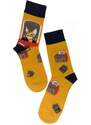 AURA.VIA Pánske žlté ponožky CIRO