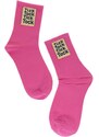 AURA.VIA Dámske ružové ponožky TICK/TOCK