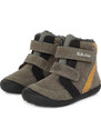 D.D. step chlapčenská detská celokožená zimná obuv Barefoot W063-228 Grey