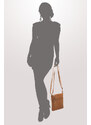 Arwel Svetlo hnedá dámska kožená zipsová crossbody kabelka Jenny