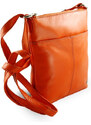 Arwel Oranžová dámska kožená zipsová crossbody kabelka Jenny