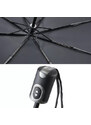 Šedý plne automatický skladací pánsky dáždnik s čiarkou Thiago