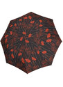 Oranžovohnedý skladací plne automatický saténový dámsky dáždnik Giuliana