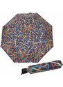 Modrý barevný mechanický skládací dámský deštník Alivia