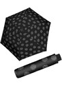 Čierny mechanický skladací dámsky dáždnik so vzorom Brynn