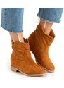 Seastar Hnedé kovbojské topánky s zakrytým klinom Terband - Obuv - Velbloud || Hnědý