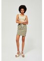 Moodo Cotton striped skirt - olive