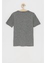 Detské bavlnené tričko Tommy Hilfiger šedá farba, jednofarebné