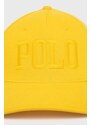 Čiapka Polo Ralph Lauren žltá farba, jednofarebná
