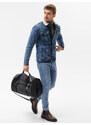 Ombre Clothing Pánska džínsová bunda so šerpou - modrá V1 OM-JADJ-0125