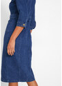 bonprix Midi džínsové šaty s opaskom, farba modrá