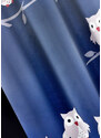 bonprix Zatemňujúcí záves s potlačou sovy (1 ks), recyklovaný polyester, farba modrá