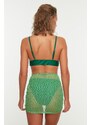 Trendyol Green Geometric Patterned Mini Knitted Gathered Mesh Pareo