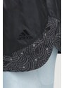 Šortky adidas Performance HC1662 dámske, čierna farba, vzorované, stredne vysoký pás