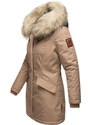 Dámska zimná bunda s kapucňou a kožušinkou Cristal Navahoo - TAUPE GREY