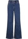 bonprix Strečové džínsy Paper Bag, vysoký pás, široký strih, farba modrá, rozm. 34