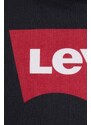 Bavlnená mikina Levi's 38424.0001-Reds, pánska, čierna farba, s kapucňou, s potlačou