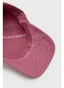 Bavlnená čiapka EA7 Emporio Armani ružová farba, s nášivkou