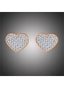 Victoria Filippi Stainless Steel Ocelové náušnice se zirkonem Yara Gold - pecky, srdce