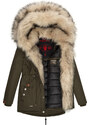 Dámska zimná bunda s kožušinkou Sweety Navahoo - OLIVE