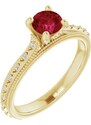 Briliantový prsteň, žlté zlato 22150B