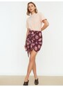 Burgundy Wrap Mini Skirt Trendyol - Women