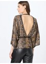 Karen Millen Blúzka svetlohnedá / čierna / strieborná / šedobiela