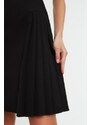 Trendyol Collection Čierne tkané mini šaty s vysokým golierom A-strihu