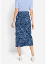 bonprix Džínsová sukňa s potlačou, farba modrá, rozm. 42