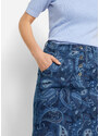 bonprix Džínsová sukňa s potlačou, farba modrá, rozm. 42