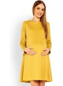 PreMamku Horčicové šaty s voľným strihom pre tehotné