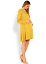 PreMamku Horčicové šaty s voľným strihom pre tehotné