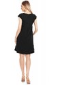PreMamku Čierne elegantné rozšírené šaty s mašľou pre tehotné