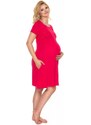 PreMamku Ružová tehotenská a dojčiaca košeľa na zapínanie
