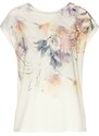 bonprix Blúzkové tričko s kvetovanou potlačou, farba biela, rozm. 56/58