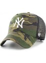 47 Brand Maskáčová šiltovka NY Yankees so sieťkou a bielym logom