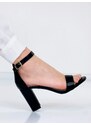 Webmoda Dámske sandále na hrubom opätku - čierne ROSE