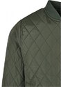 Olivová pánska bunda Urban Classics Diamond Quilt Nylon Jacket
