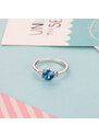 Royal Fashion strieborný rhodiovaný prsteň Modrý zafír MA-R0570-SILVER-BLUE