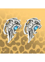 Sam's Artisans Náušnice Blue Leopard Mouth chirurgická oceľ INM043