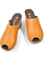 Dámské módní dřeváčky - pantofle Jungla 7858 hnědá