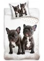 Tiptrade Kvalitní bavlnené posteľné obliečky pes buldoček / 140 x 200 cm + 70 x 90 cm