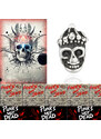 Sam's Artisans Náušnice King Ghost Skull chirurgická oceľ INM047