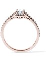 Diamantový zásnubný prsteň halo z ružového zlata KLENOTA K0317014