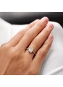 Zásnubný prsteň z bieleho zlata s diamantom emerald KLENOTA K0859012