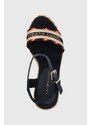Sandále Tommy Hilfiger dámske, tmavomodrá farba, na kline