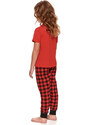 Doctor Nap Dievčenské bavlnené pyžamo Royal Family Princess PDG.4270-128, Farba červená