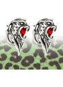 Sam's Artisans Náušnice Red Leopard Mouth chirurgická oceľ INM053