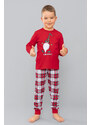 Italian Fashion Vianočné chlapčenské pyžamo Moss mega soft červené-128, Farba červená