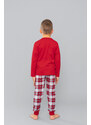 Italian Fashion Vianočné chlapčenské pyžamo Moss mega soft červené-128, Farba červená